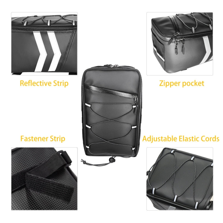 Motorcycle Waterproof PU Leather Rack Rear Carrier Bag, Capacity: 9L with Rain Cover - In Car by buy2fix | Online Shopping UK | buy2fix
