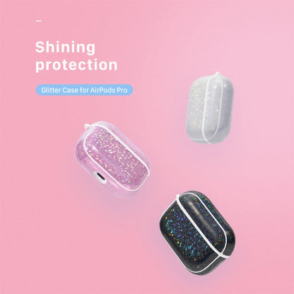 NIILLKIN Anti-fall PU + TPU Shining Protection Glitter Case for AirPods Pro(Black) - For AirPods Pro by NILLKIN | Online Shopping UK | buy2fix
