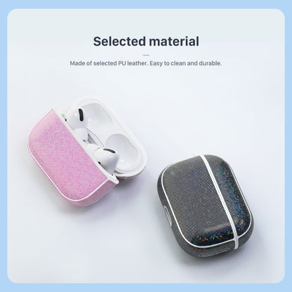 NIILLKIN Anti-fall PU + TPU Shining Protection Glitter Case for AirPods Pro(Pink) - For AirPods Pro by NILLKIN | Online Shopping UK | buy2fix