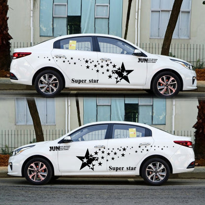 2 PCS/Set D-207 Star Pattern Car Modified Decorative Sticker(Black) - In Car by buy2fix | Online Shopping UK | buy2fix
