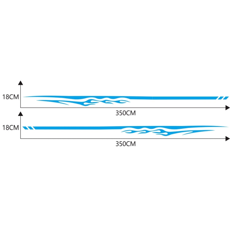 2 PCS/Set D-280 Flame Streak Pattern Car Modified Decorative Sticker(Blue) - In Car by buy2fix | Online Shopping UK | buy2fix