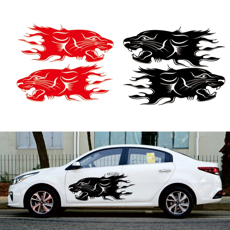 2 PCS/Set D-417 Lion Pattern Car Modified Decorative Sticker(Yellow) - In Car by buy2fix | Online Shopping UK | buy2fix