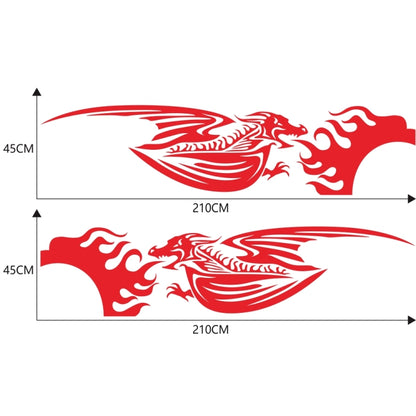 2 PCS/Set D-489 Fire-breathing Dragon Pattern Car Modified Decorative Sticker(Red) - In Car by buy2fix | Online Shopping UK | buy2fix