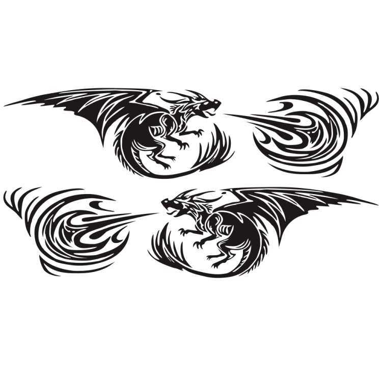 2 PCS/Set D-498 Pterosaur Spitfire Pattern Car Modified Decorative Sticker(Black) - In Car by buy2fix | Online Shopping UK | buy2fix