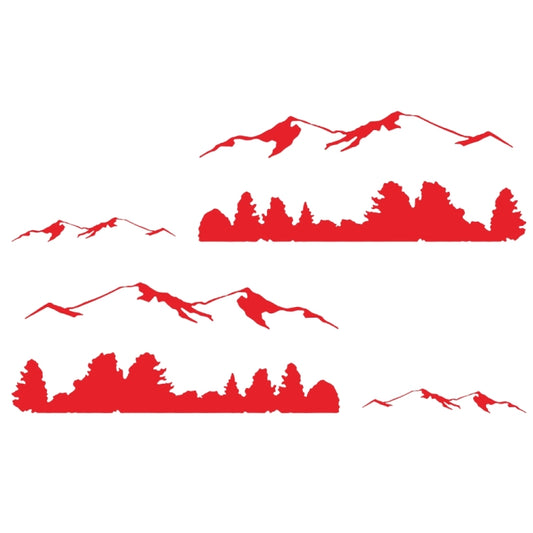 2 PCS/Set D-684 Mountain Totem Pattern Car Modified Decorative Sticker(Red) - In Car by buy2fix | Online Shopping UK | buy2fix