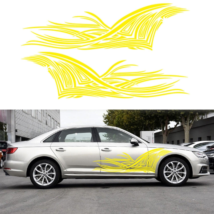 2 PCS/Set D-752 Lines Pattern Car Modified Decorative Sticker(Yellow) - In Car by buy2fix | Online Shopping UK | buy2fix