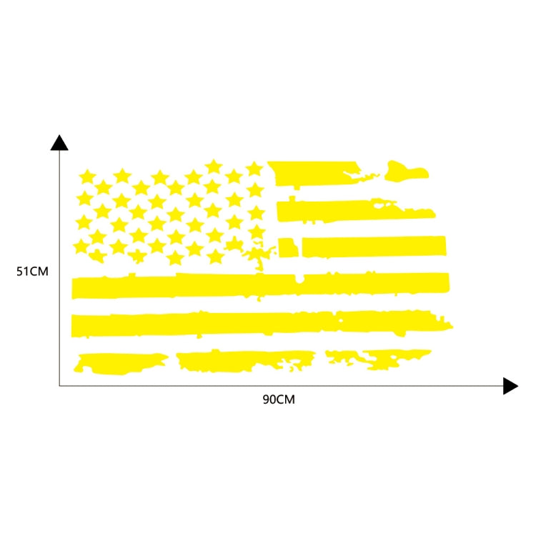 D-778 American Flag Pattern Car Modified Decorative Sticker(Yellow) - In Car by buy2fix | Online Shopping UK | buy2fix