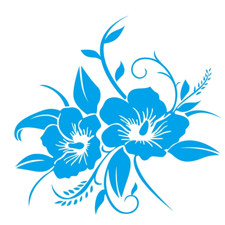 D-798 Flowers Bloom Pattern Car Modified Decorative Sticker(Blue) - In Car by buy2fix | Online Shopping UK | buy2fix