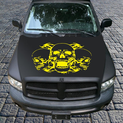 D-923 Three Skulls Pattern Car Modified Decorative Sticker(Yellow) - In Car by buy2fix | Online Shopping UK | buy2fix