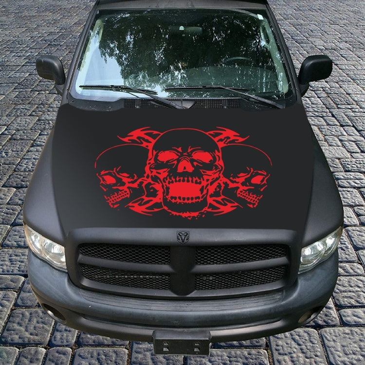 D-923 Three Skulls Pattern Car Modified Decorative Sticker(Red) - In Car by buy2fix | Online Shopping UK | buy2fix