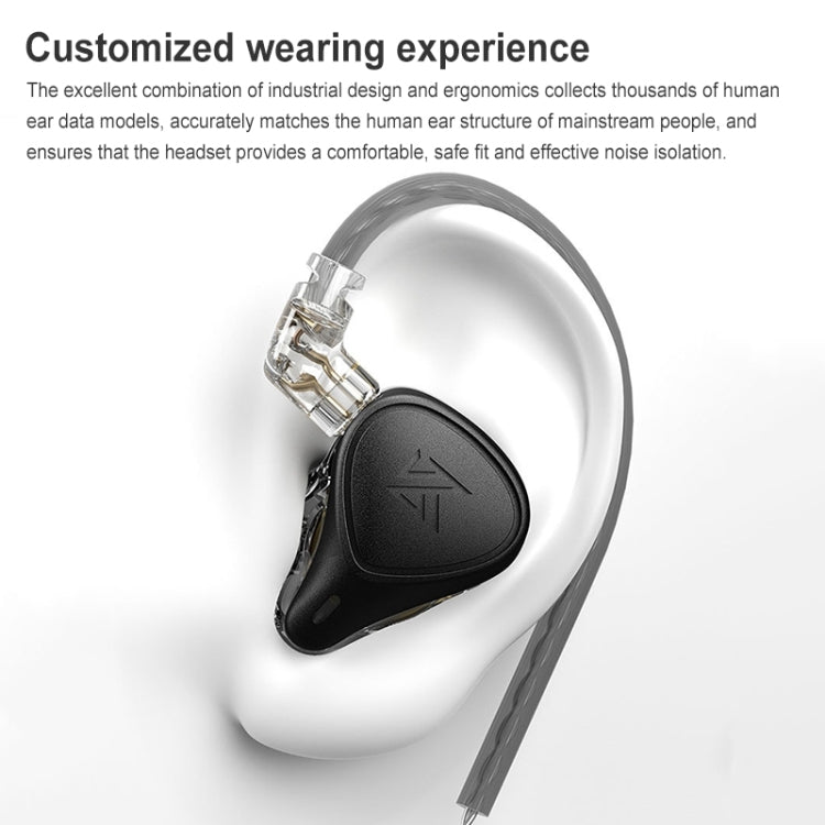 KZ-ZEX PRO 1.2m Electrostatic Coil Iron Hybrid In-Ear Headphones, Style:Without Microphone(Pearl Chrome) - In Ear Wired Earphone by KZ | Online Shopping UK | buy2fix