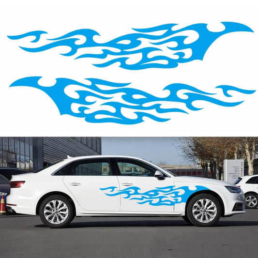 2 PCS/Set D-969 Flame Pattern Car Modified Decorative Sticker(Blue) - In Car by buy2fix | Online Shopping UK | buy2fix