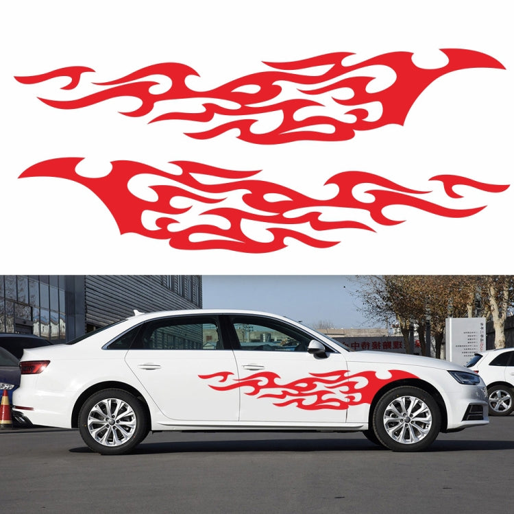 2 PCS/Set D-969 Flame Pattern Car Modified Decorative Sticker(Red) - In Car by buy2fix | Online Shopping UK | buy2fix