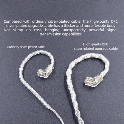 KZ OFC 0.75mm Standard Pin High-Purity Silver-Plated 152 Pin Headphone Upgrade Cable,Length: 1.2m For ZS10PRO(Section C) - Cable & Splitter by KZ | Online Shopping UK | buy2fix