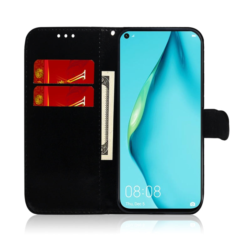 For Huawei P40 lite Imitated Mirror Surface Horizontal Flip Leather Case with Holder & Card Slots & Wallet & Lanyard(Blue) - Mobile Accessories by buy2fix | Online Shopping UK | buy2fix