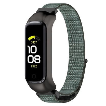 For Samsung Galaxy Fit 2 SM-R220 Nylon Loop Watch Band(Grey + Black Frame) - Smart Wear by buy2fix | Online Shopping UK | buy2fix