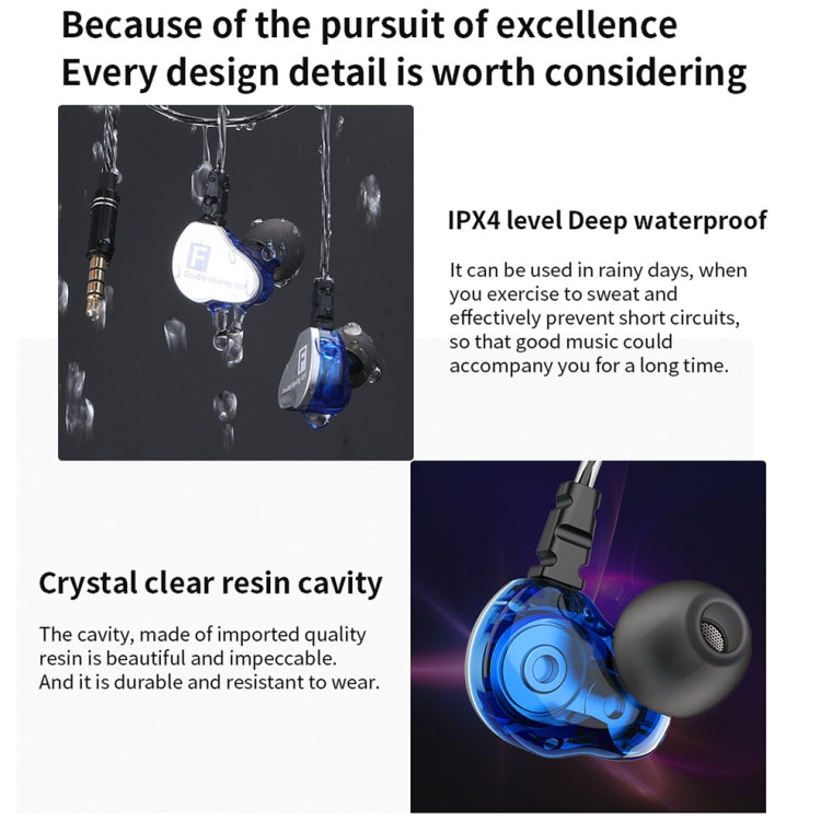 QKZ F910 In-Ear Subwoofer Dual Dynamic Earphone(Purple) - In Ear Wired Earphone by QKZ | Online Shopping UK | buy2fix