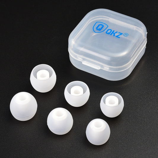 QKZ GJES 6-in-1 In-Ear Earphone Silicone Ear Caps(Transparent White) - Apple Accessories by QKZ | Online Shopping UK | buy2fix