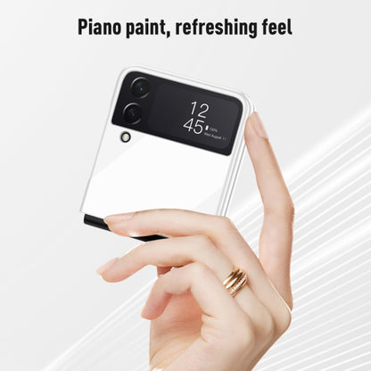 For Samsung Galaxy Z Flip4 Bright Piano Paint Protective Phone Case(White) - Samsung Accessories by buy2fix | Online Shopping UK | buy2fix