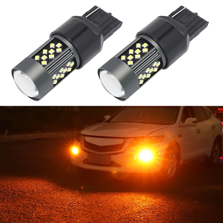 1 Pair 7443 12V 7W Continuous Car LED Fog Light(Orange Light) - In Car by buy2fix | Online Shopping UK | buy2fix