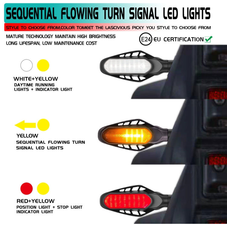 4 PCS Modified Motorcycle 16LEDs Brake Turn Tail Light, Transparent Shell(White Light + Yellow Light) - In Car by buy2fix | Online Shopping UK | buy2fix