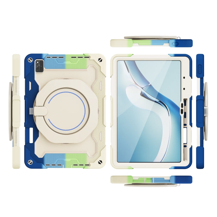 For Huawei MatePad Pro 12.6 2021 Armor Contrast Color Silicone + PC Tablet Case(Colorful Blue) - For Huawei by buy2fix | Online Shopping UK | buy2fix