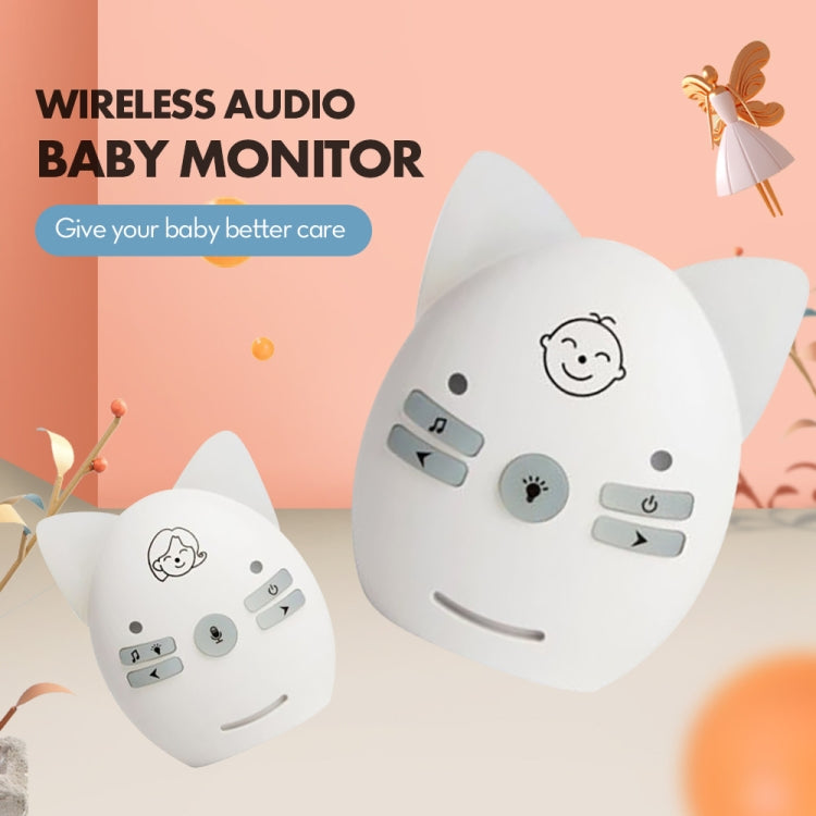V30 Wireless Audio Baby Monitor Support Voice Monitoring + Intercom + Night Light without Battery, Plug Type:US Plug(Blue) - Security by buy2fix | Online Shopping UK | buy2fix