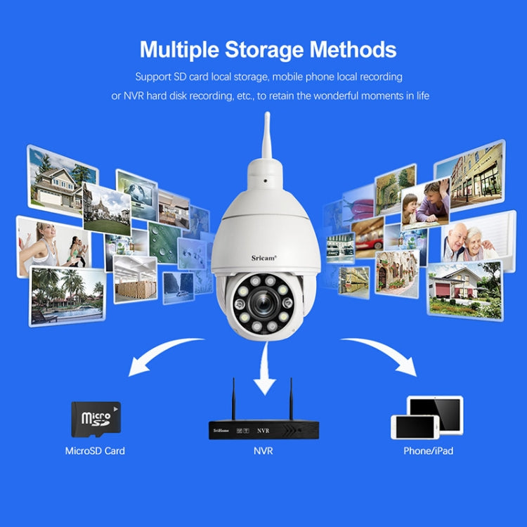 Sricam SP008C 5MP 10X Zoom IP66 Waterproof CCTV WiFi IP Camera Monitor, Plug Type:AU Plug(White) - Security by Sricam | Online Shopping UK | buy2fix