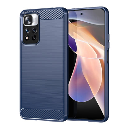 For Xiaomi Redmi Note 11 Pro / Note 11 Pro+ Brushed Texture Carbon Fiber TPU Case(Navy Blue) - Xiaomi Cases by buy2fix | Online Shopping UK | buy2fix