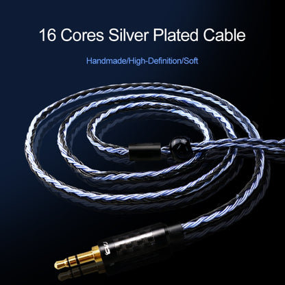 CVJ V3 1.2m 16 Cores Silver-plated 3.5mm Earphone Cable, Style:MMCX(Black-Blue) - Cable & Splitter by CVJ | Online Shopping UK | buy2fix