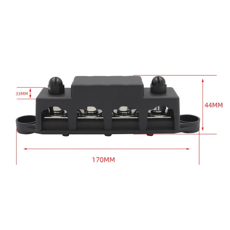 Red M10 Stud RV Ship High Current Power Distribution Terminal Block with Cover - In Car by buy2fix | Online Shopping UK | buy2fix