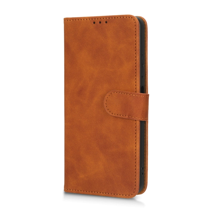 For T-Mobile Revvl 6 Pro 5G Skin Feel Magnetic Flip Leather Phone Case(Brown) - More Brand by buy2fix | Online Shopping UK | buy2fix