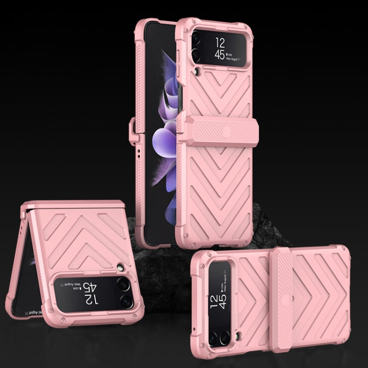 For Samsung Galaxy Z Flip4 GKK Magnetic Folding Swivel Armored Phone Case with Hinges(Sweet Pink) - Galaxy Z Flip4 5G Cases by GKK | Online Shopping UK | buy2fix