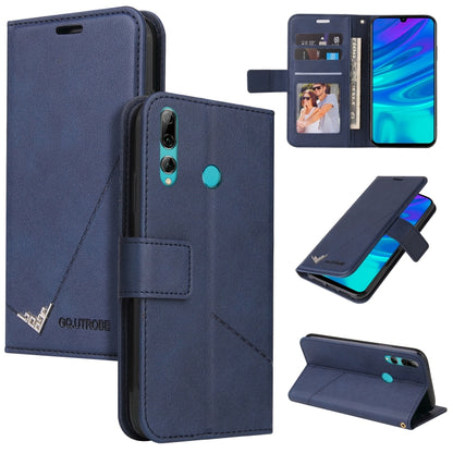 For Huawei Y7p GQUTROBE Right Angle Leather Phone Case(Blue) - Huawei Cases by GQUTROBE | Online Shopping UK | buy2fix