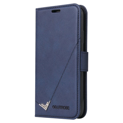 For Huawei Y7p GQUTROBE Right Angle Leather Phone Case(Blue) - Huawei Cases by GQUTROBE | Online Shopping UK | buy2fix