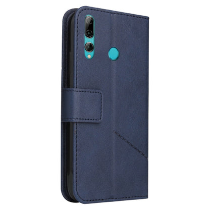 For Huawei Y7p GQUTROBE Right Angle Leather Phone Case(Blue) - Huawei Cases by GQUTROBE | Online Shopping UK | buy2fix