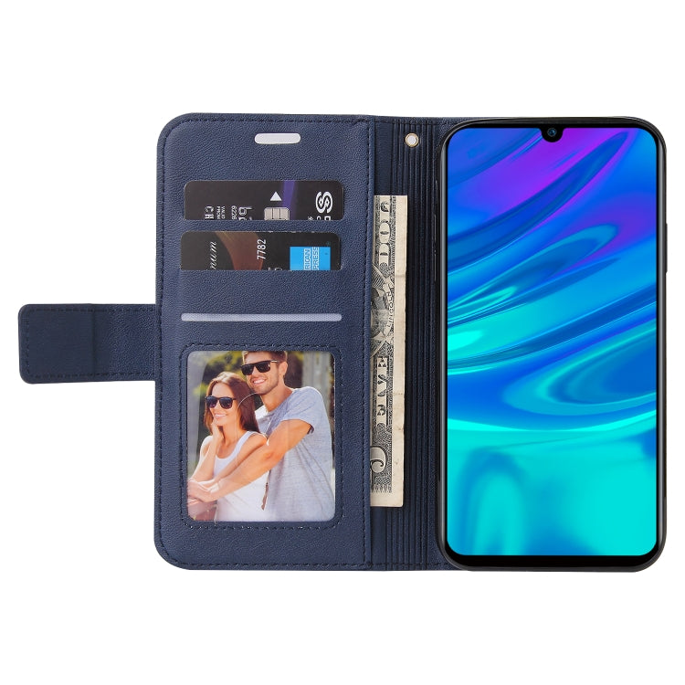 For Huawei Y7p GQUTROBE Right Angle Leather Phone Case(Blue) - Huawei Cases by GQUTROBE | Online Shopping UK | buy2fix