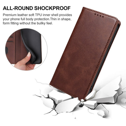 For Xiaomi 12X Magnetic Closure Leather Phone Case(Brown) - Xiaomi Cases by buy2fix | Online Shopping UK | buy2fix