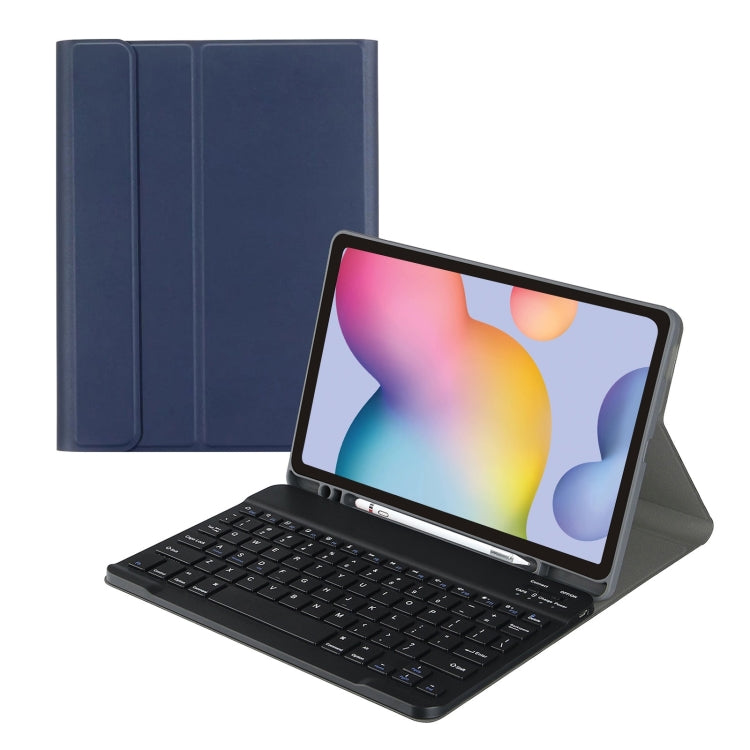 Square Cap Bluetooth Keyboard Leather Case with Pen Slot For Samsung Galaxy Tab S7(Dark Blue) - Samsung Keyboard by buy2fix | Online Shopping UK | buy2fix