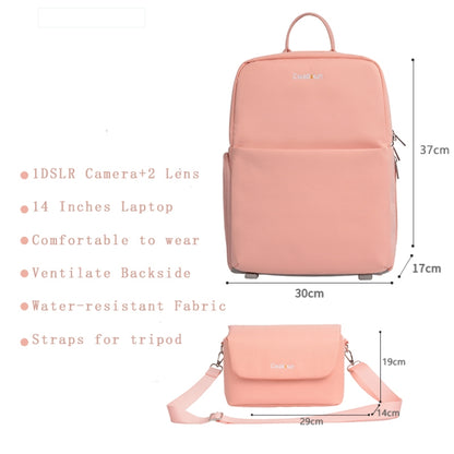 CADeN D75 Camera Backpacks Large Shockproof Cameras Lens Bags, Size:37 x 30 x 17cm(Pink) - Camera Accessories by CADeN | Online Shopping UK | buy2fix