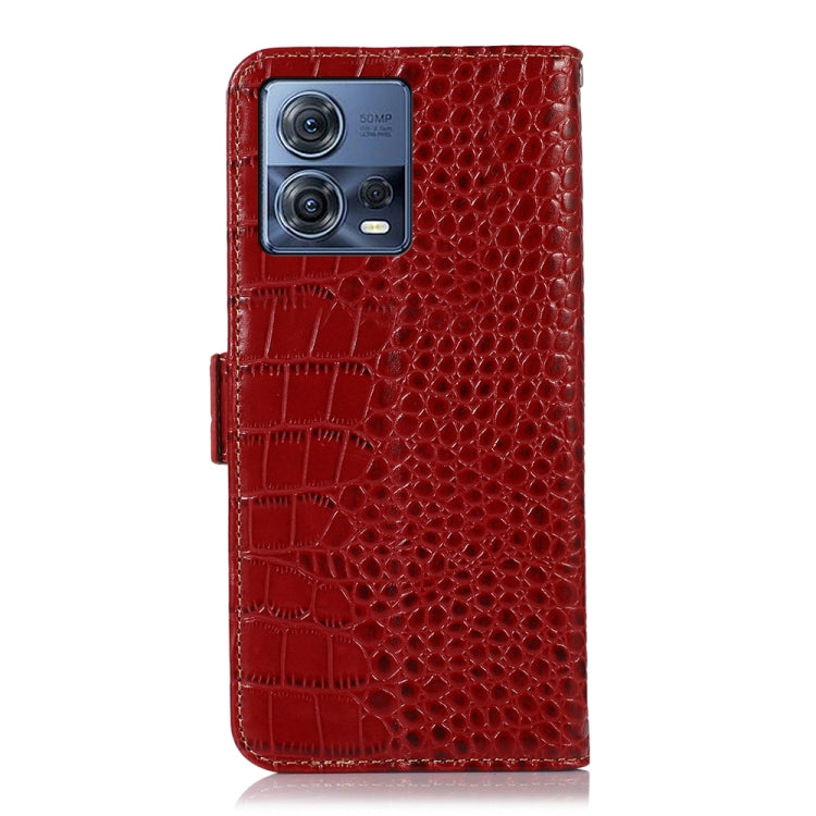 For Motorola Moto S30 Pro Crocodile Top Layer Cowhide Leather Phone Case(Red) - Motorola Cases by buy2fix | Online Shopping UK | buy2fix