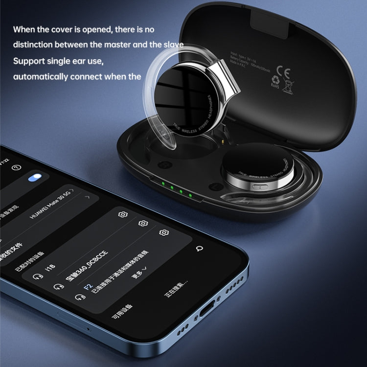 T&G F2 Ear Mount Waterproof Wireless Bluetooth Noise Reduction Earphone, Waterproof Level: IPX5(Black) - Bluetooth Earphone by T&G | Online Shopping UK | buy2fix
