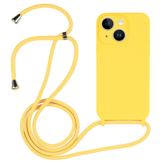 For iPhone 14 Crossbody Lanyard Liquid Silicone Case(Yellow) - iPhone 14 Cases by buy2fix | Online Shopping UK | buy2fix