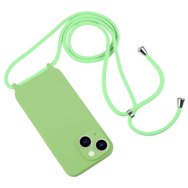 For iPhone 13 Crossbody Lanyard Liquid Silicone Case(Matcha Green) - iPhone 13 Cases by buy2fix | Online Shopping UK | buy2fix