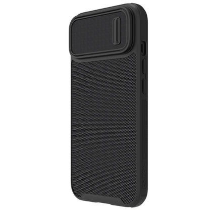 For iPhone 14 Plus  NILLKIN 3D Textured Camshield PC + TPU Phone Case(Black) - iPhone 14 Plus Cases by NILLKIN | Online Shopping UK | buy2fix