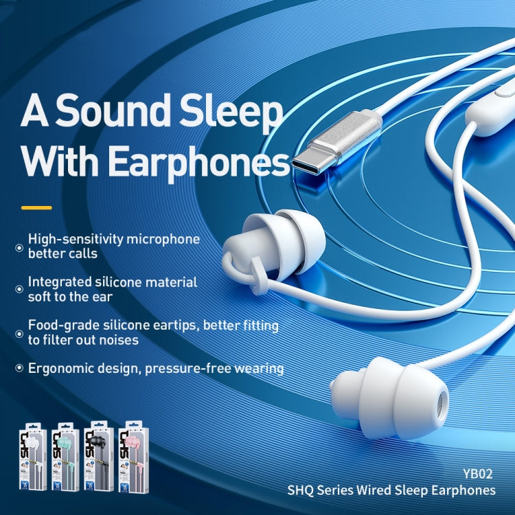 WEKOME YB02 SHQ Series In-Ear Sleep Wired Earphone, Plug Type:Type-C(White) - Type-C Earphone by WK | Online Shopping UK | buy2fix