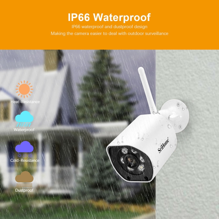 SriHome SH034C 4.0MP AI Humanoid Tracking WiFi Outdoor Surveillance Camera(EU Plug) - Bullet Camera by SriHome | Online Shopping UK | buy2fix