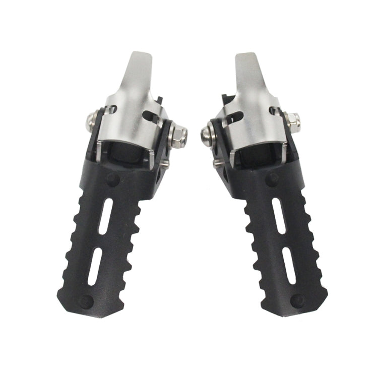 For BMW R1250GS R1200 GS ADV Motorcycle 22-25mm Front Folding Foot Pegs Footrests Clamps (Black Silver) - In Car by buy2fix | Online Shopping UK | buy2fix