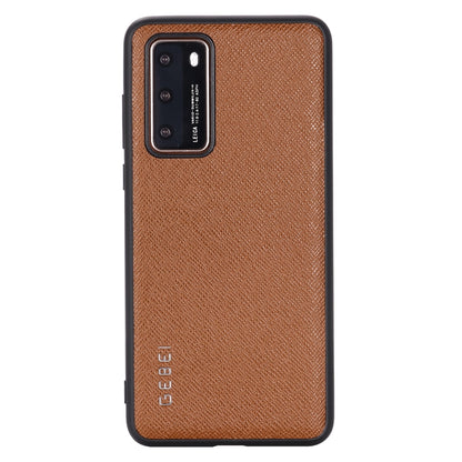 For Huawei P40 GEBEI Full-coverage Shockproof Leather Protective Case(Brown) - Huawei Cases by GEBEI | Online Shopping UK | buy2fix