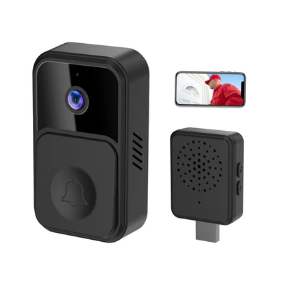 ML19 90 Degree Wide Angle Wireless Smart Video Doorbell(Black) - Security by buy2fix | Online Shopping UK | buy2fix